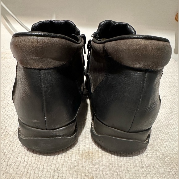 Rieker Daphne Sherpa Wool Lined Leather Ankle Zip Black Brown Booties Womens 37 - Picture 4 of 12